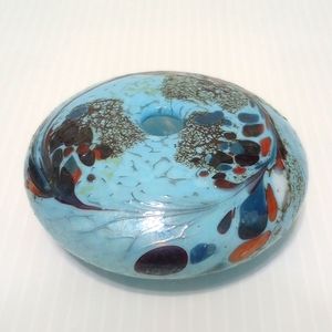 Light Blue Spotted Swirl Oil Lamp